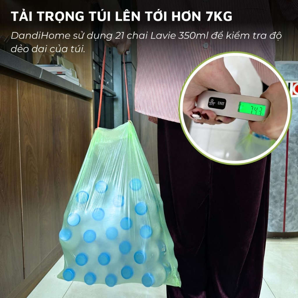 Túi rác tự phân hủy sinh học DandiHome có dây rút