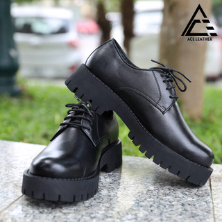 Giầy tây nam ace chunky derby đen da bò bảo hành 12 tháng