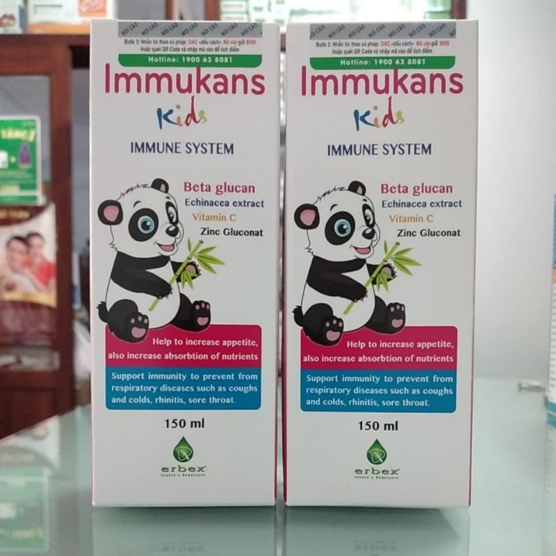 Tăng Sức Đề Kháng Cho Bé IMMUKANS KIDS Siro Ăn Ngon Cho Bé Nhập Khẩu ITALIA chai 150ml