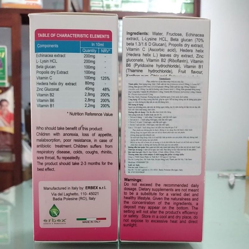 Tăng Sức Đề Kháng Cho Bé IMMUKANS KIDS Siro Ăn Ngon Cho Bé Nhập Khẩu ITALIA chai 150ml