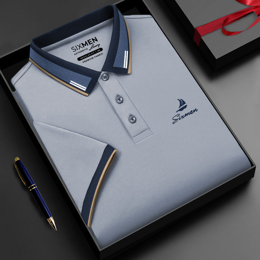 Áo Polo nam Thêu cao cấp đẹp  SIXMEN FAVOR vải cá sấu cotton CVC thoáng mát, nam tính, thanh lịch