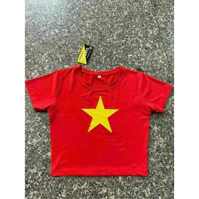 Áo Croptop Cờ Đỏ Sao Vàng tập Yoga, Aerobic, Gym
