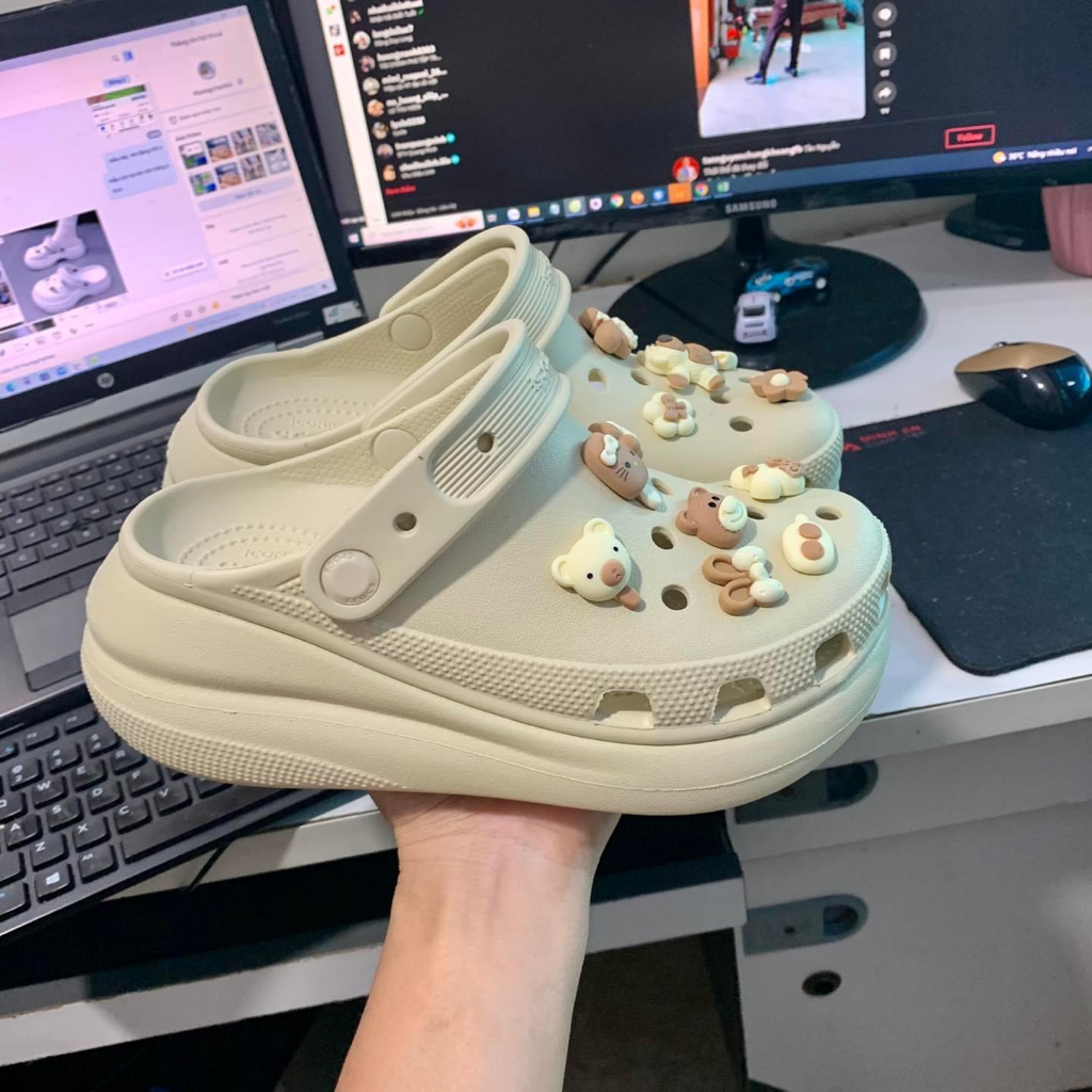 Dép Cross Crush tăng chiều cao tặng kèm 1 bộ hình gắn - Cross Crush