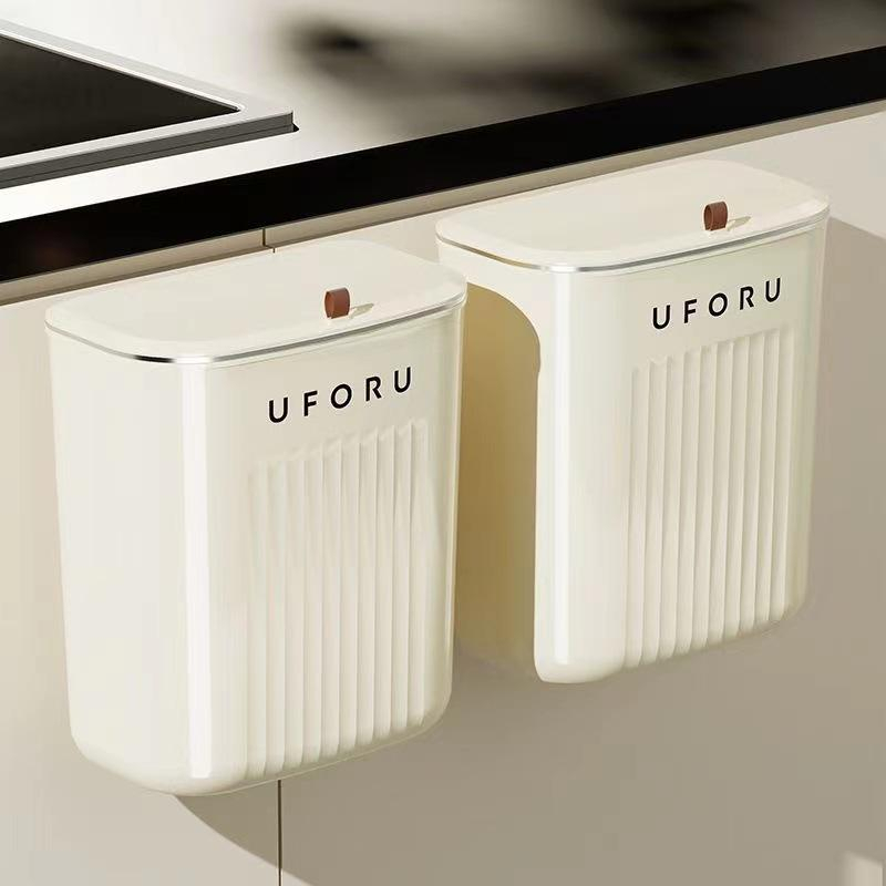 Thùng rác treo tường UFORU có nắp nhà bếp, nhà vệ sinh dung tích lớn 7L và 9L thời trang, ấm áp hiện đại cho gia đình