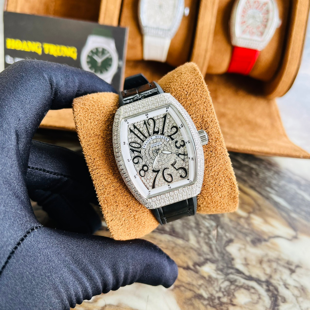 Đồng Hồ Nữ FM GENEVE Đính Full Đá Mặt Số, máy Thụy sĩ, Size 32mm, Chống Nước 5ATM