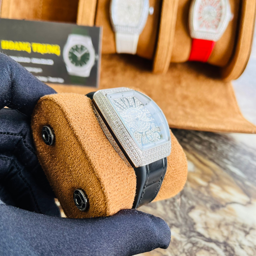 Đồng Hồ Nữ FM GENEVE Đính Full Đá Mặt Số, máy Thụy sĩ, Size 32mm, Chống Nước 5ATM