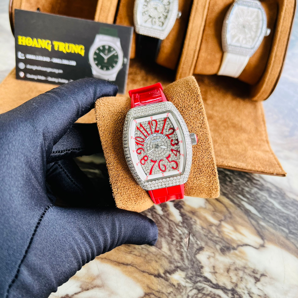 Đồng Hồ Nữ FM GENEVE Đính Full Đá Mặt Số, máy Thụy sĩ, Size 32mm, Chống Nước 5ATM