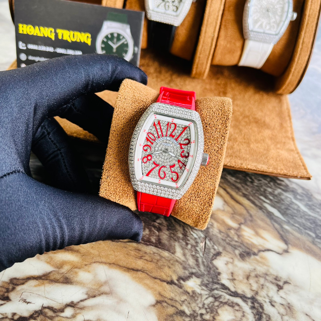 Đồng Hồ Nữ FM GENEVE Đính Full Đá Mặt Số, máy Thụy sĩ, Size 32mm, Chống Nước 5ATM