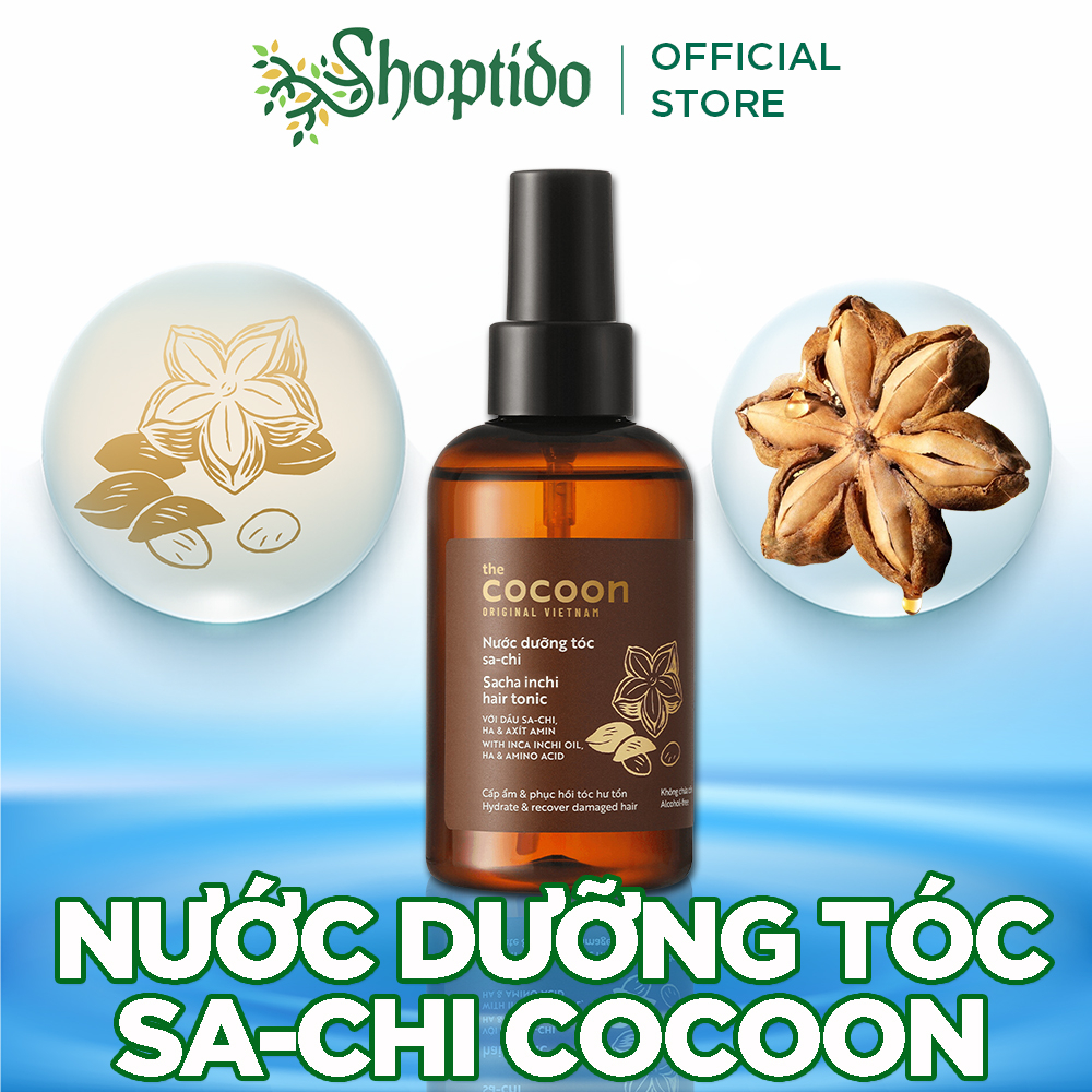 Nước dưỡng tóc Sachi Cocoon giúp cấp ẩm và phục hồi hư tổn sa-chi 140ml NPP Shoptido