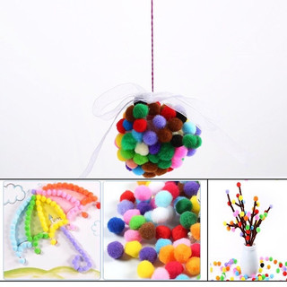 Sét 100 quả bông Pompom làm đồ handmade