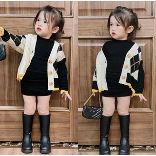 Váy bé gái,váy body dài tay đen cho bé 10 đến 30kg v0202 v0202