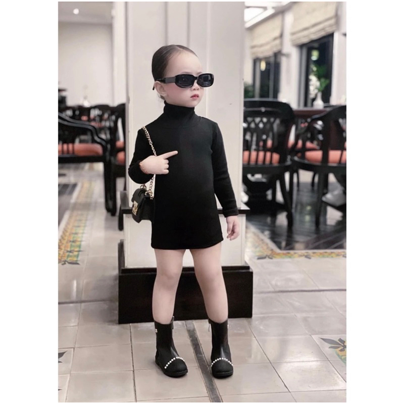 Váy bé gái,Váy body dài tay đen cho bé 10 đến 30kg V0202 V0202