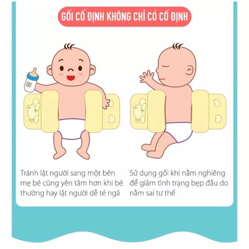 Gối Chặn Định Hình Đầu Xô Muslin BOOONACho Bé Sơ Sinh, Chống Méo Đầu, Bẹp Đầu,Êm Ái Kèm Bông Bên Trong