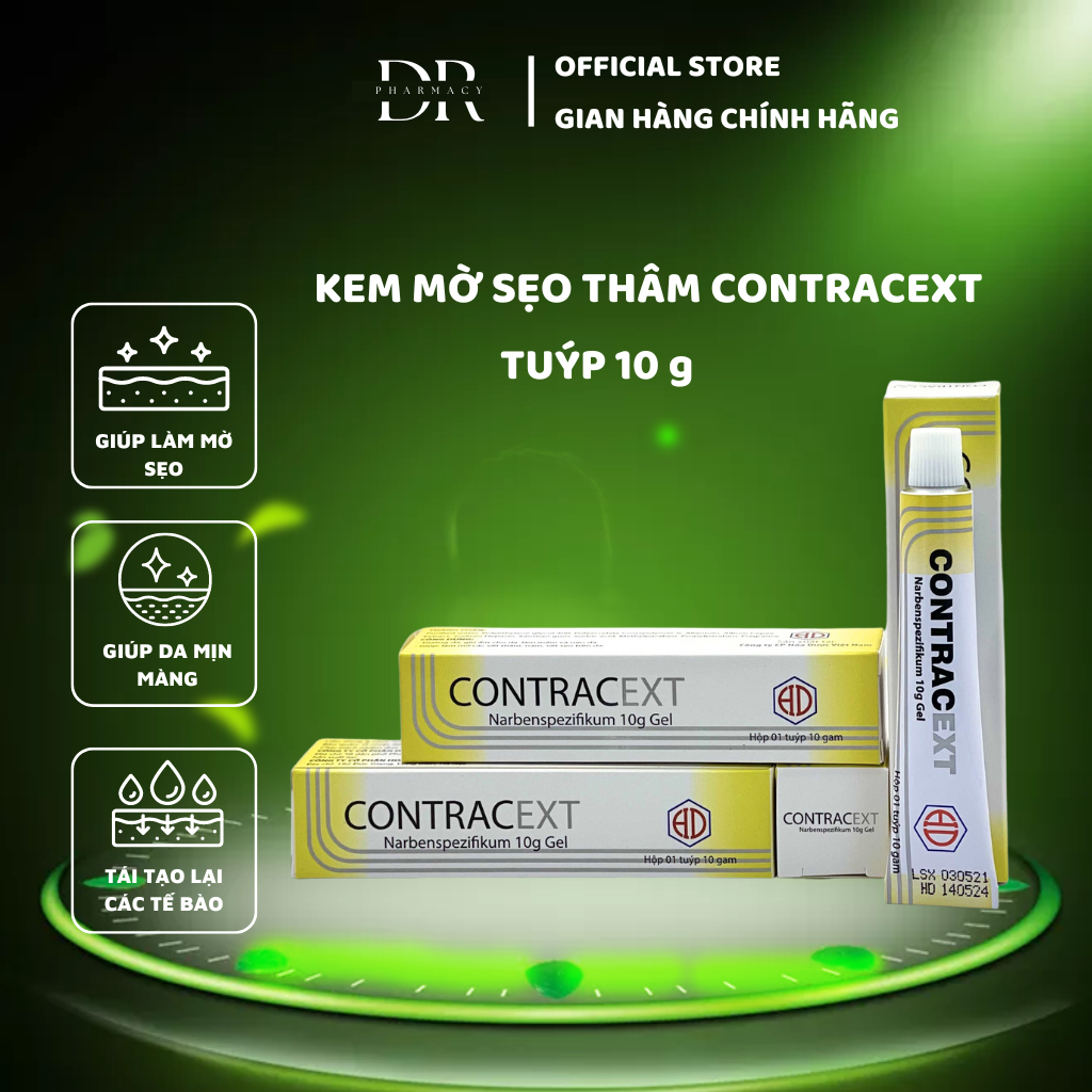 Kem mờ sẹo CONTRACTEXT tuýp 10g giúp làm mờ sẹo thâm, lấp đầy sẹo rỗ, sẹo lõm