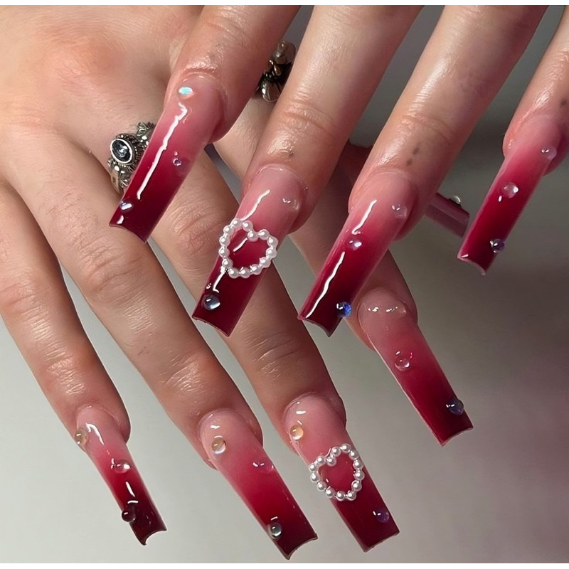 Set 10 phụ kiện hạt trai hình trái tim, nơ , hoa , sao…trang trí móng siêu sinh