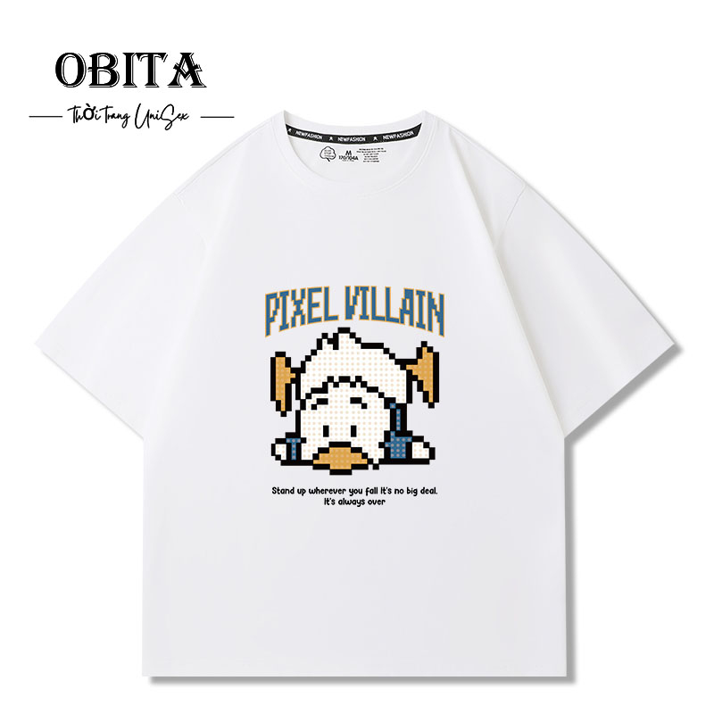 Áo thun nam nữ unisex phong cách hàn quốc thoáng mát chất cotton su tay lỡ form rộng OBITA AT31
