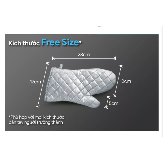 Găng tay bạc lò nướng chống nóng 2 loại ngắn - dài