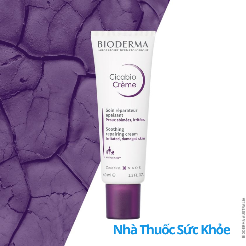 Kem dưỡng phục hồi da tổn thương Bioderma Cicabio Crème - 40ml [Chính Hãng]