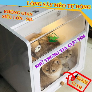  Lồng sấy lông mèo tự động - Khử trùng tia cực tím - Bảo hành 12 tháng 