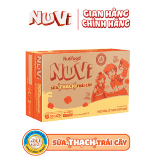 Thùng Nutifood Nuvi sữa tươi trái cây cam có thạch (48hộp)