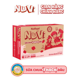  Thùng Nutifood Nuvi sữa chua uống vị dâu có thạch  48hộp  