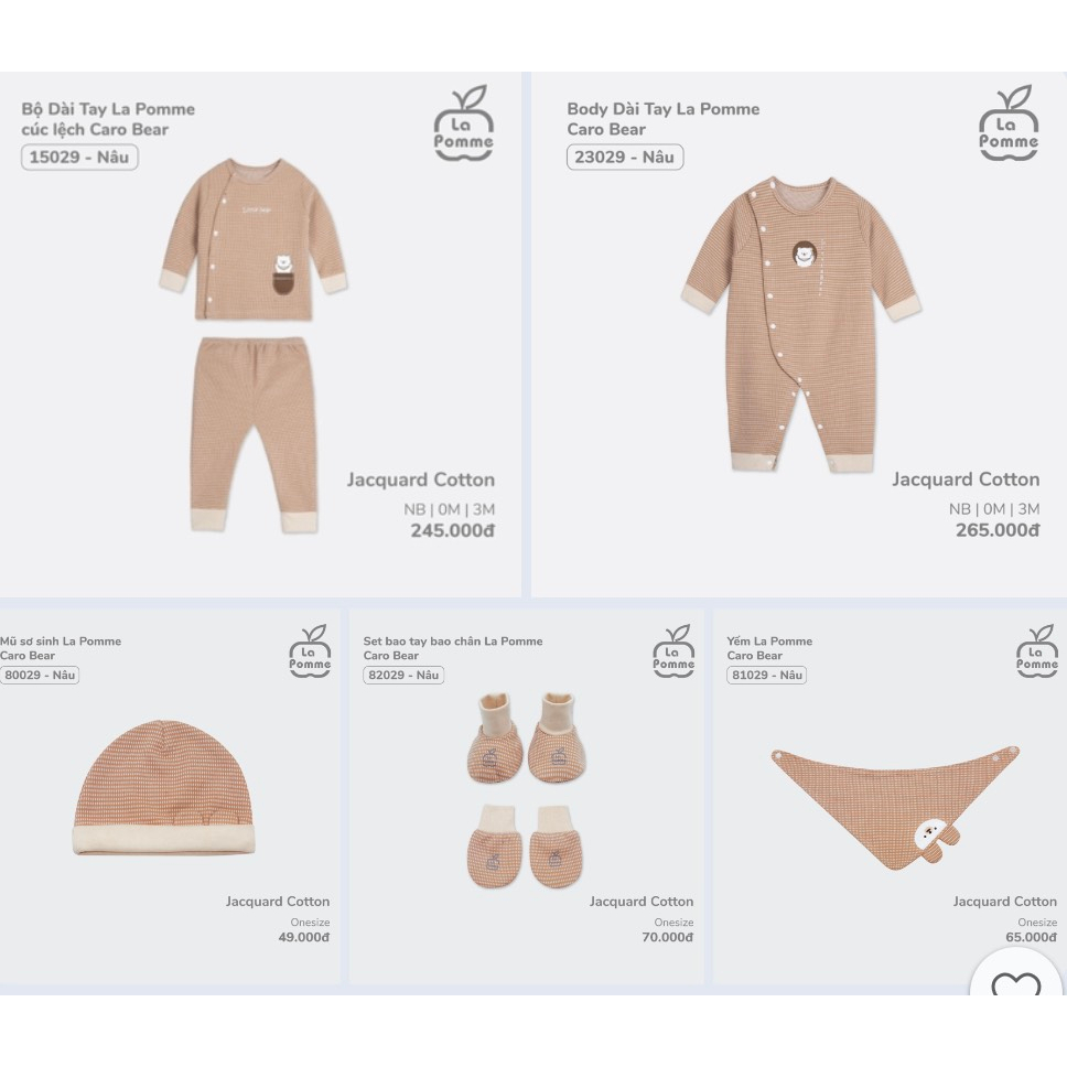 Lapome - Sét sơ sinh Caro Bear LP029