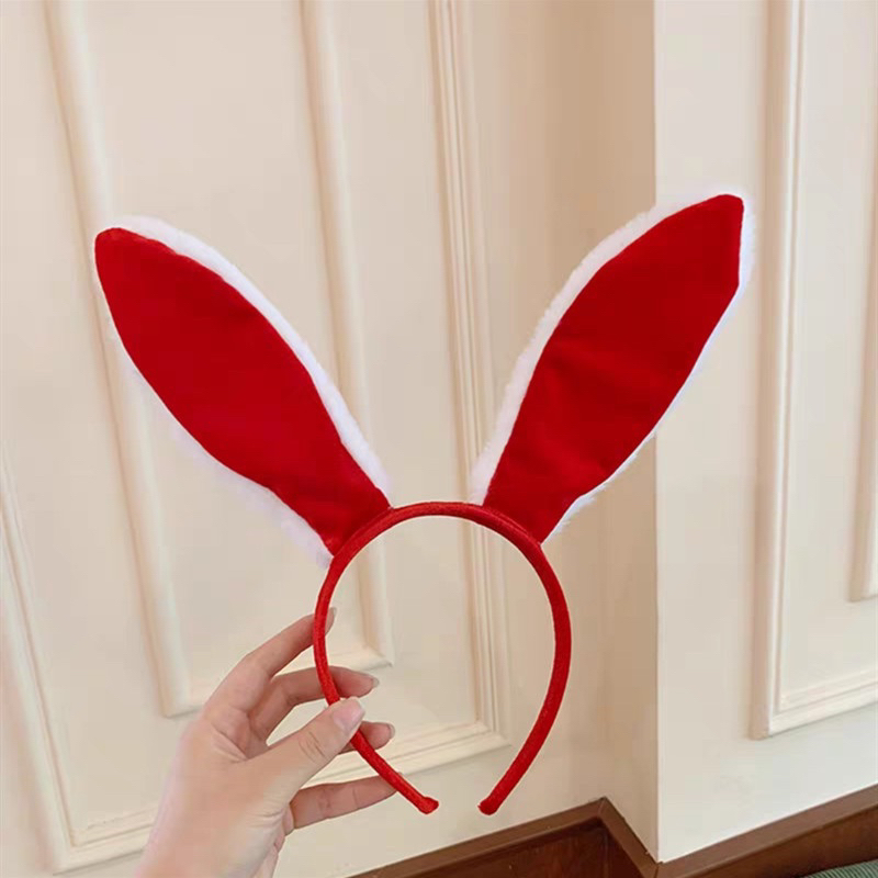 CC03 Cài tóc tai thỏ cosplay Băng đô cài tóc hình tai thỏ lông siêu dài có thể uốn cong cho nữ
