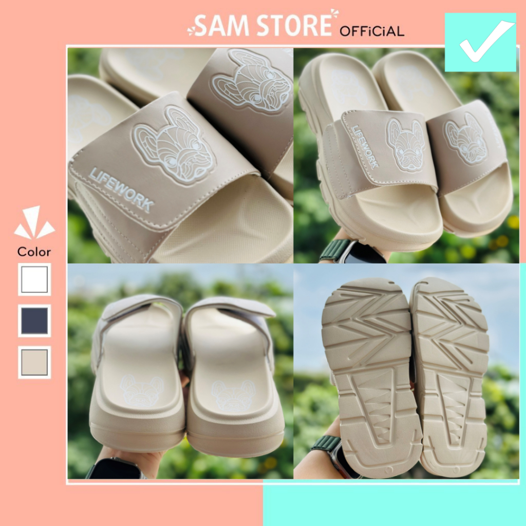 Dép Quai Xé Nam Nữ, Dép Quai Dán Life Work Phong Cách Hàn Quốc Bản Cao Cấp - Sam