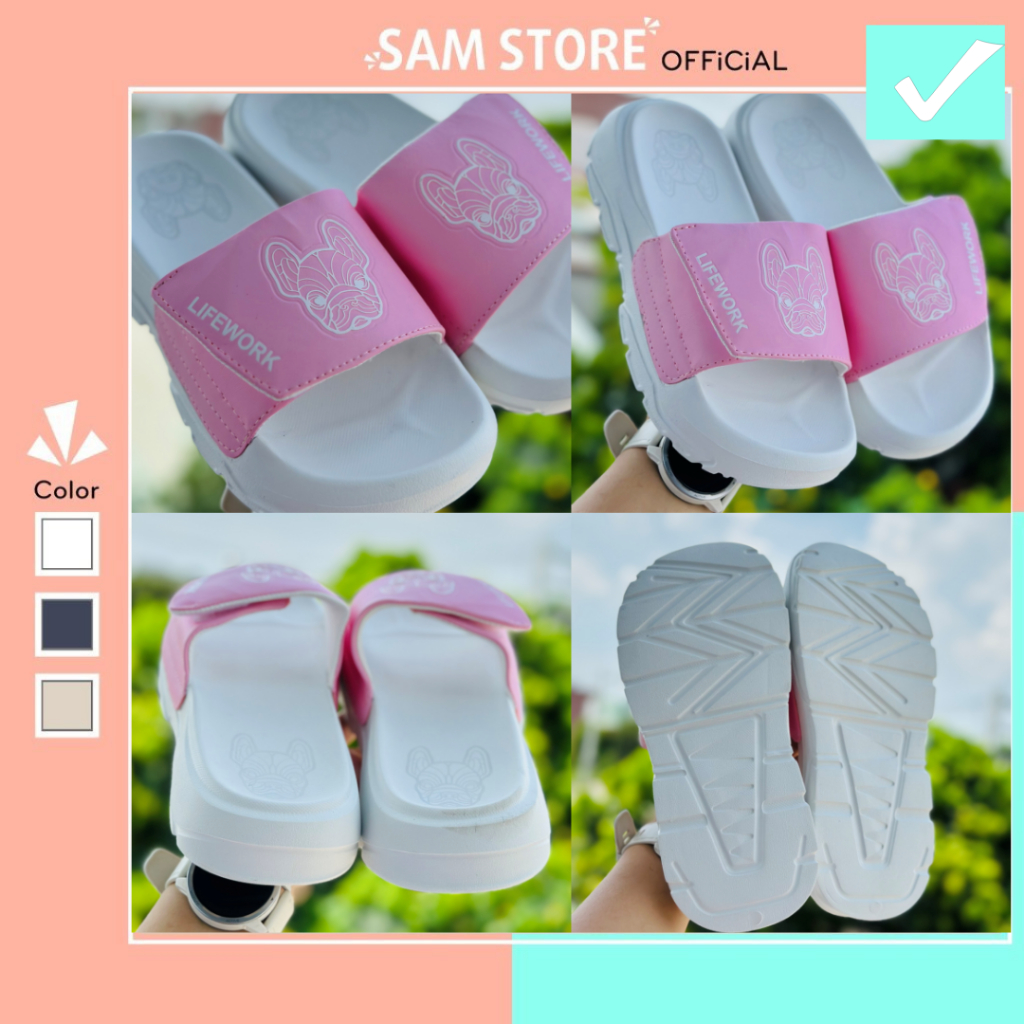 Dép Quai Xé Nam Nữ, Dép Quai Dán Life Work Phong Cách Hàn Quốc Bản Cao Cấp - Sam