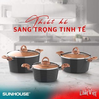 BỘ NỒI CERAMIC ĐÁY TỪ SUNHOUSE SHG2003MCA