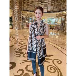 Khăn lụa dài satin thắt nơ cổ áo công sở 180x90cm