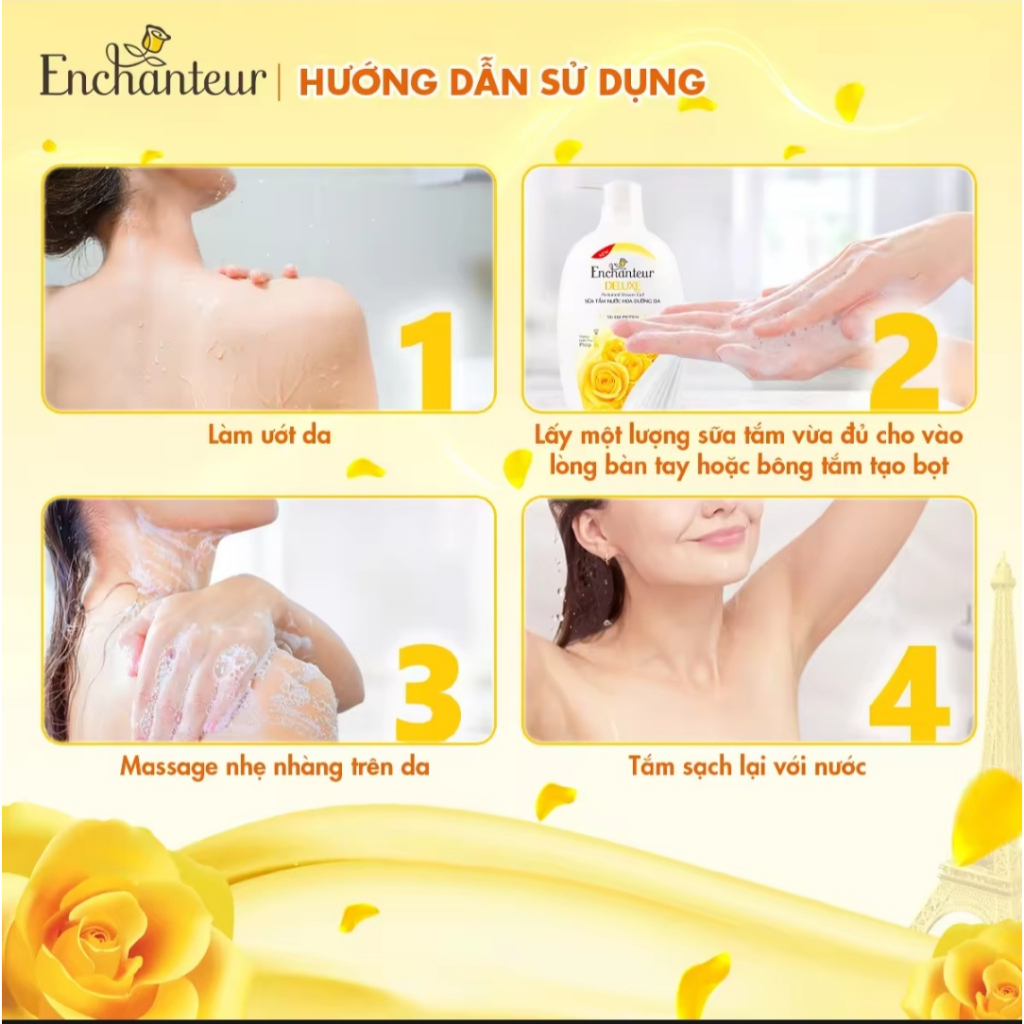 Sữa tắm nước hoa dưỡng da Enchanteur Charming 650gr