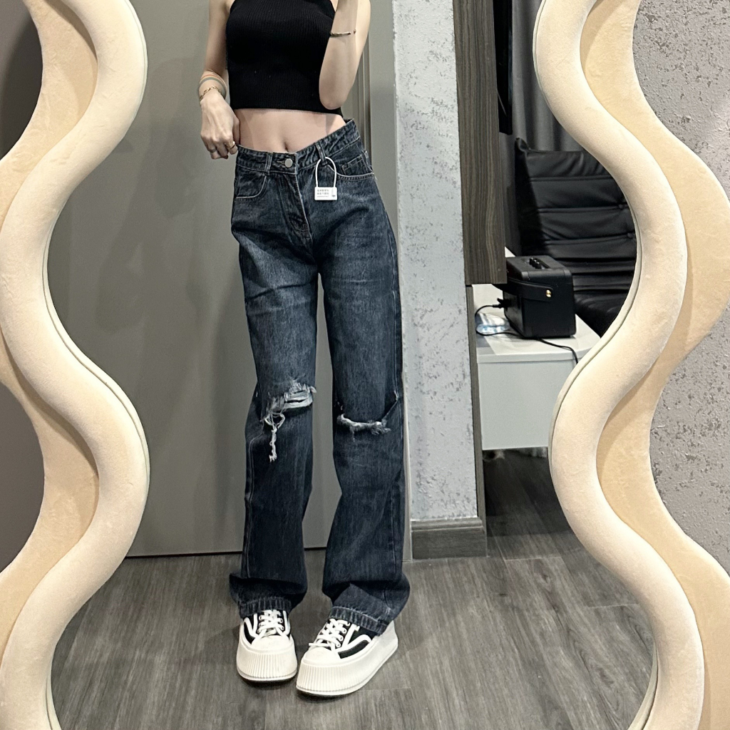 Quần jean nữ OGRINAL ống suông form rộng phong cách basic năng động trẻ trung 88190 | BigBuy360 - bigbuy360.vn