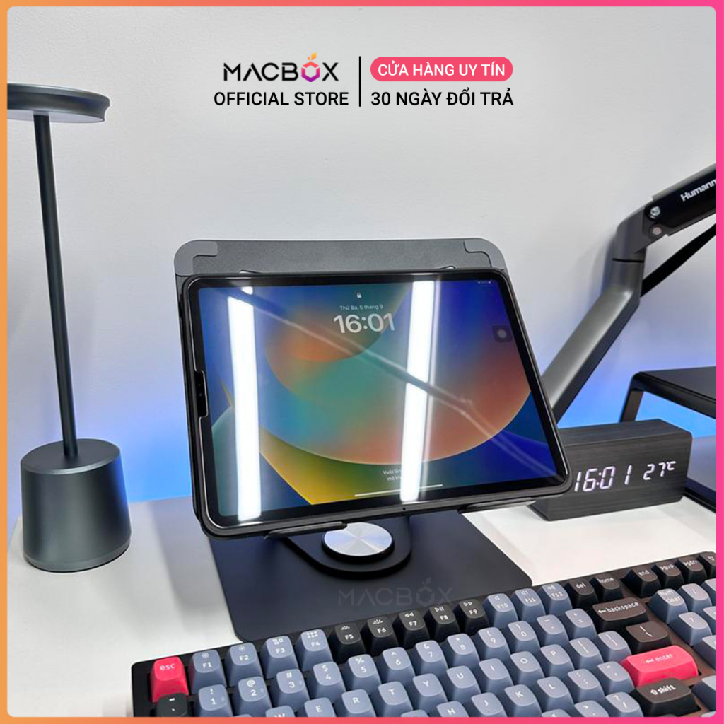 Giá đỡ Laptop chân xoay 360 độ, Đế tản nhiệt kê laptop Máy tính bảng Ipad hợp kim Thép công thái học K94, K95 Macbox