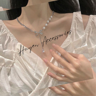 Dây chuyền / Vòng cổ nơ nữ sang trọng, mặt dây chuyền nơ, phòng cách cổ điển -  HN27