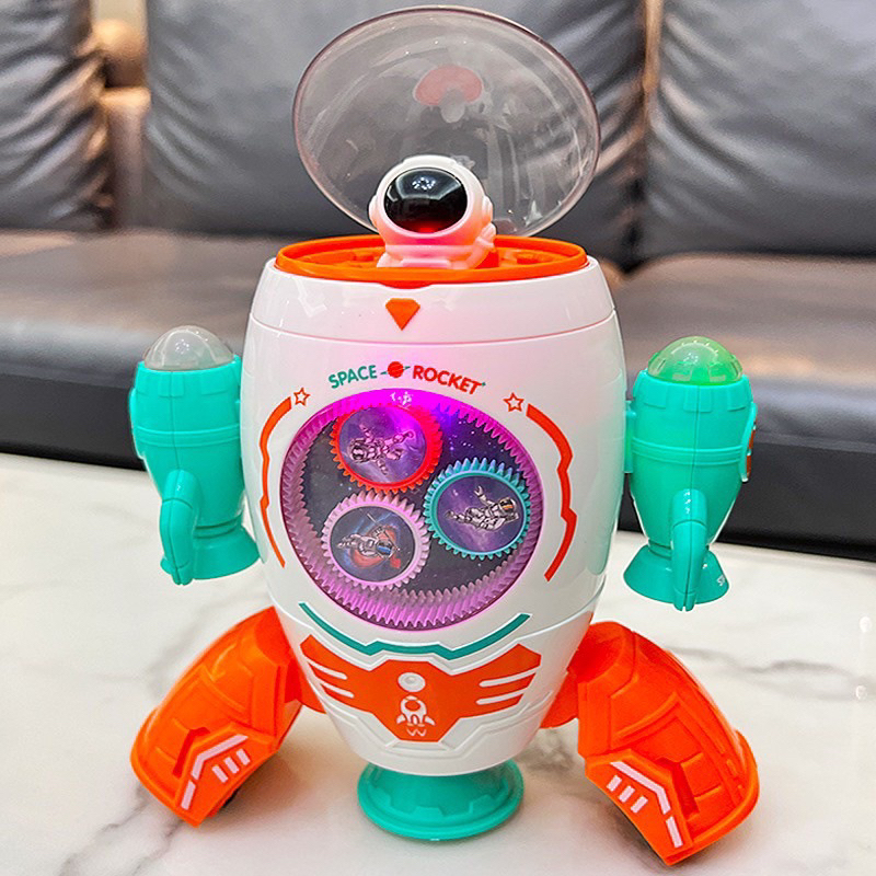 Tàu vũ trụ nhảy múa xoay có đèn và nhạc vui nhộn  Am19