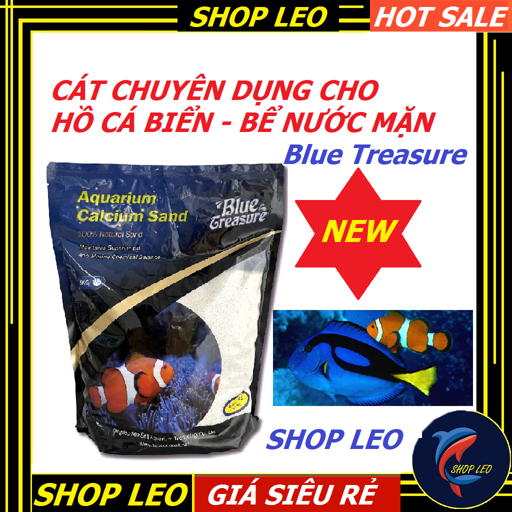 Cát nền cho hồ cá cảnh biển Blue Treasure (1kg)- bể cá nước mặn  chi/ế/t lẻ 1 KG - phụ kiện cá biển - shopleo