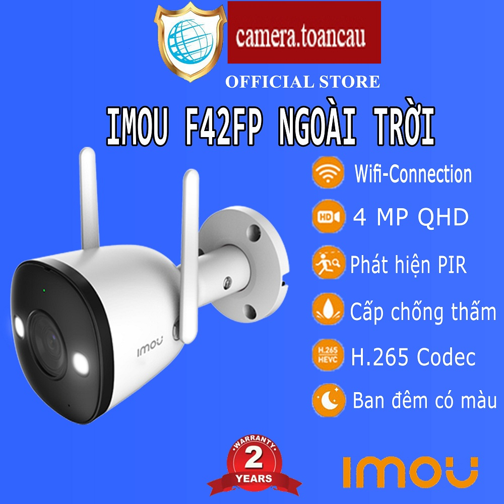 Camera wifi ngoài trời IMOU F42FP 4M 2K có màu ban đêm- Hàng chính hãng bảo hành 2 năm
