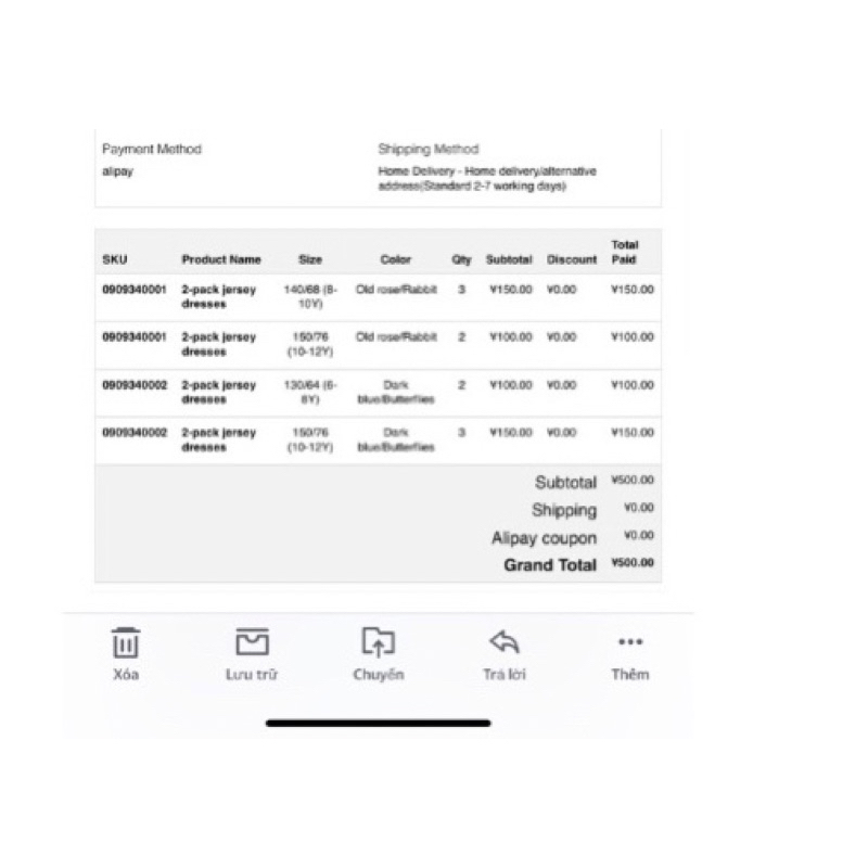 Set gồm 2 váy dài tay hoạ tiết hoa nhí hồng xanh đậm cho bé gái săn sale China sz 6-8y