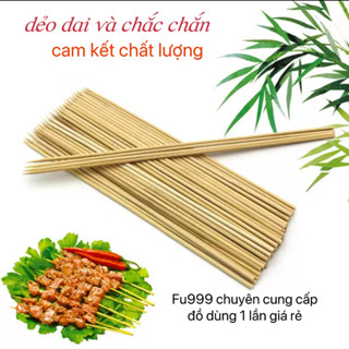 xiên thịt nướng que tre đủ kích thước 15,17,20,25,30cm, bịch 500g que xiên thịt nướng siêu nhọn