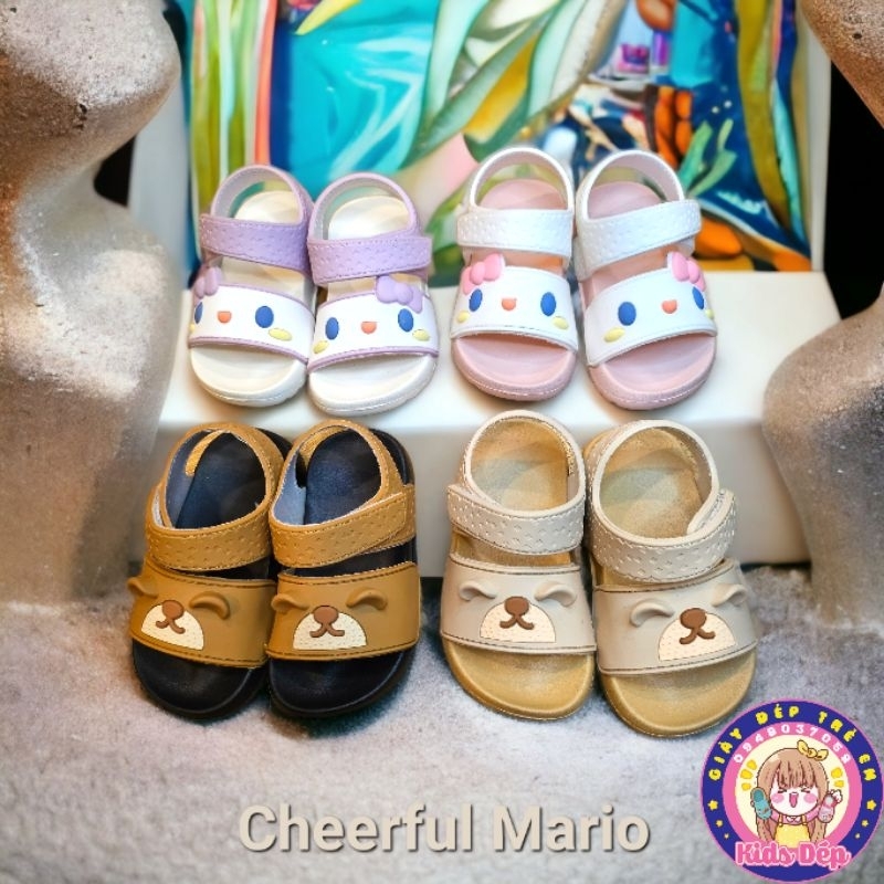 Sandal quai dán Cheerful Mario QL-9288 phiên bản 2023 cho bé trai gái 2-8 tuổi
