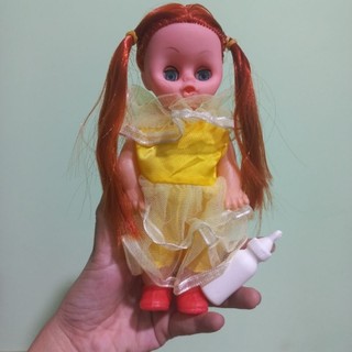 Đồ chơi búp bê bình sữa mở mắt nhắm mắt cho bé cao 18cm