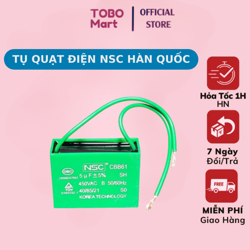 Tụ vuông xanh NSC ,Tụ quạt vuông cho quạt ,máy bơm,quạt điều hòa ! BH 12 tháng ! Mẫu mới 2022