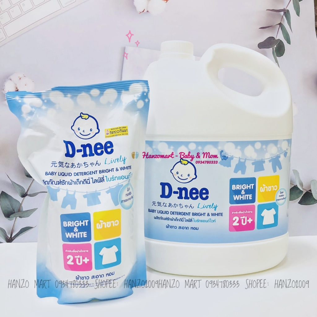 Nước Giặt Dnee Cho Bé Sơ Sinh có nắp vặn  - Hàng Nội Địa Thái Lan - An Toàn Cho Trẻ Sơ Sinh