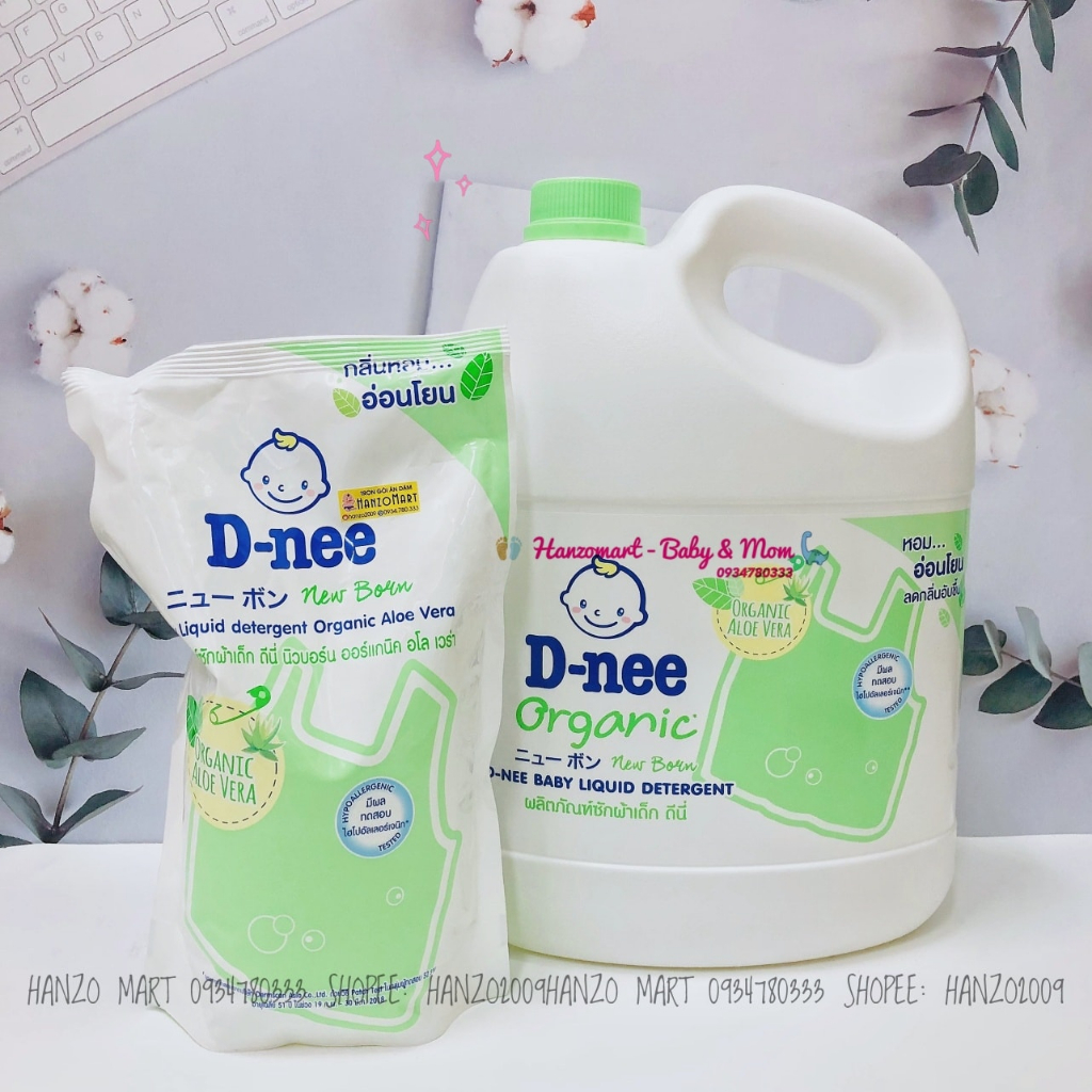Nước Giặt Dnee Cho Bé Sơ Sinh có nắp vặn  - Hàng Nội Địa Thái Lan - An Toàn Cho Trẻ Sơ Sinh