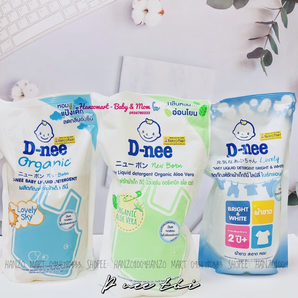 Nước Giặt Dnee Cho Bé Sơ Sinh có nắp vặn  - Hàng Nội Địa Thái Lan - An Toàn Cho Trẻ Sơ Sinh