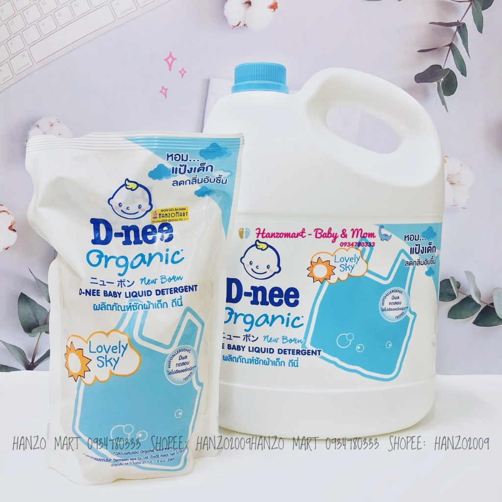 Nước Giặt Dnee Cho Bé Sơ Sinh có nắp vặn  - Hàng Nội Địa Thái Lan - An Toàn Cho Trẻ Sơ Sinh