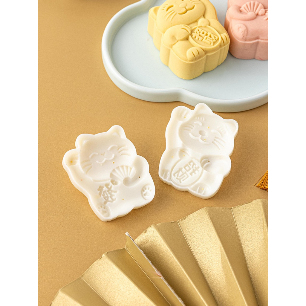 Khuôn lò xo - Mèo phát tài  - size 75gr