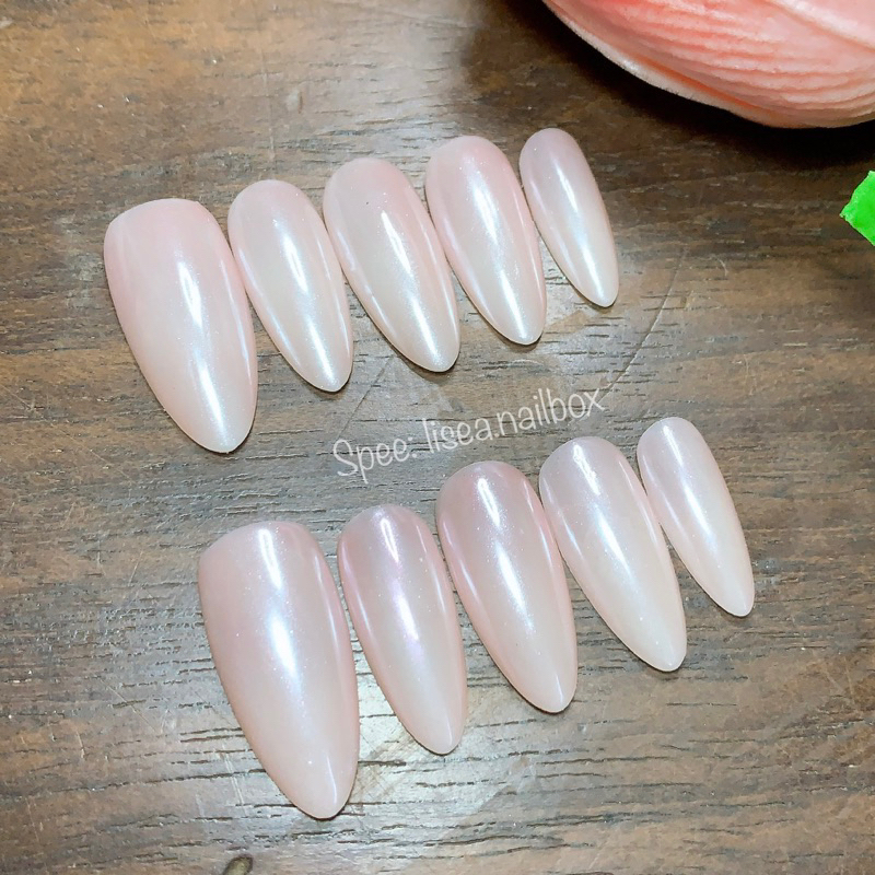 Nail box thiết kế TRÁNG GƯƠNG NGỌCTRAI HAILEY by LISEA - Kèm keo dũa Móng tay giả Móng úp Nailbox đáng yêu sang chảnh