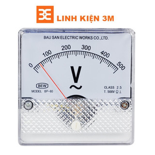 Đồng hồ đo vôn kế xoay chiều bew 8x8x3.5cm 300v 500v